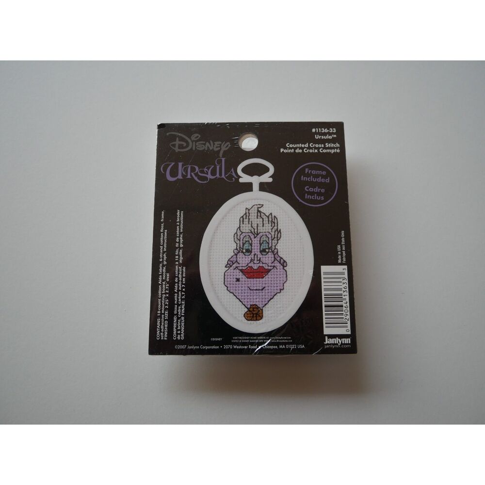 Disney Ursula Counted Cross Stitch Kit Janlynn Little Mermaid Villain